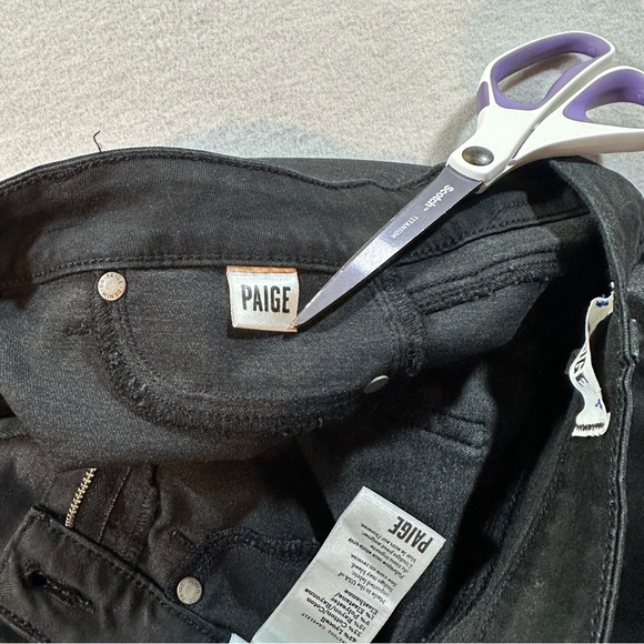 Paige Denim Verdugo Ankle Jeans Women’s Sise 27 Coated Black Silk Lyocell - Picture 10 of 13